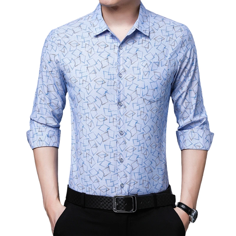 

New Design Pattern Casual Fashion Cheap Long Sleeve Shirts for Men Slim Fit