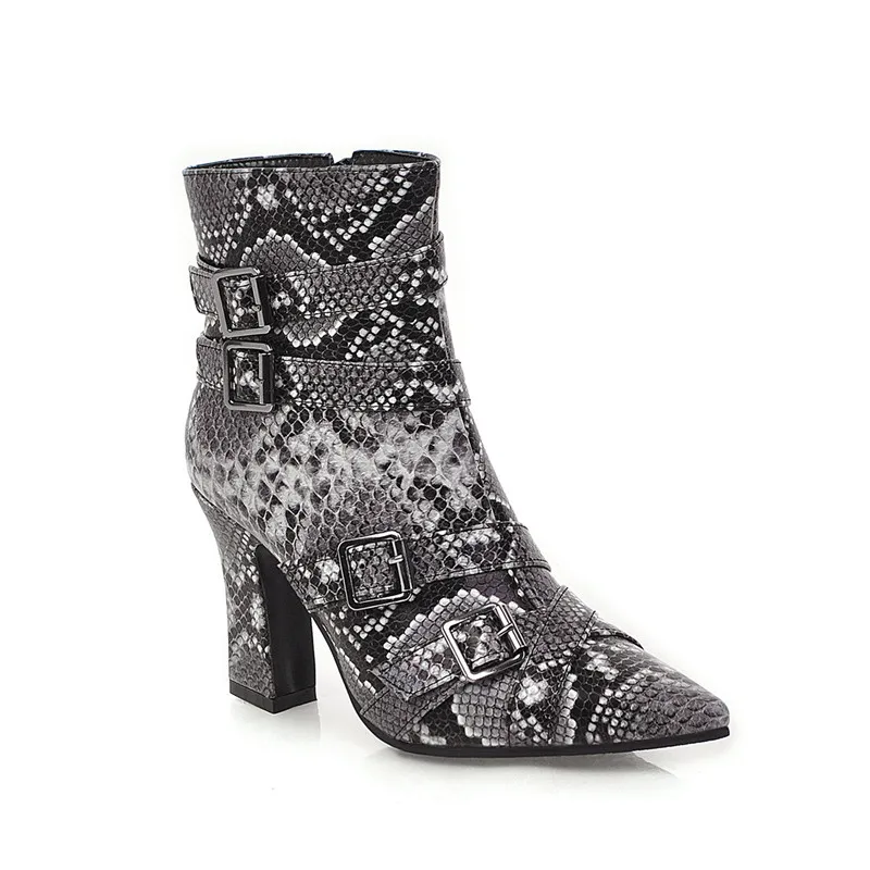 Женские ботильоны с острым носком YMECHIC Осень зима 2019 Дамская обувь на высоком