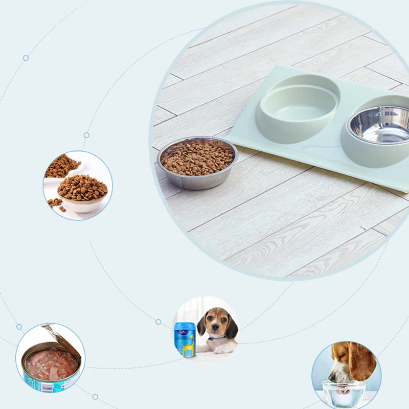 Новинка 2020 двойные миски корм для собак кормушка кошек домашних животных