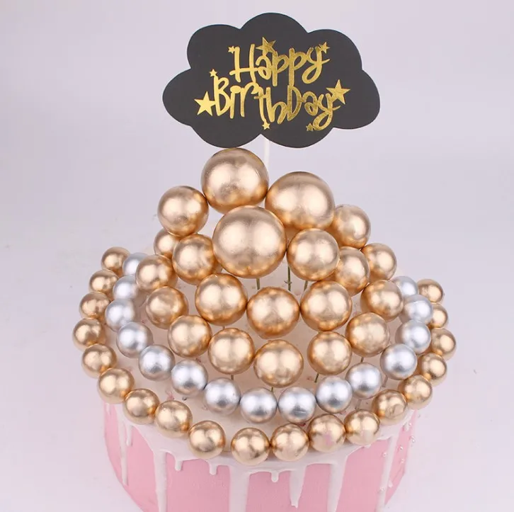 Gold and silver ball birthday cake placement baking simulation plugin ins cool wind Christmas decorations（1-4 cm)） | Игрушки и хобби