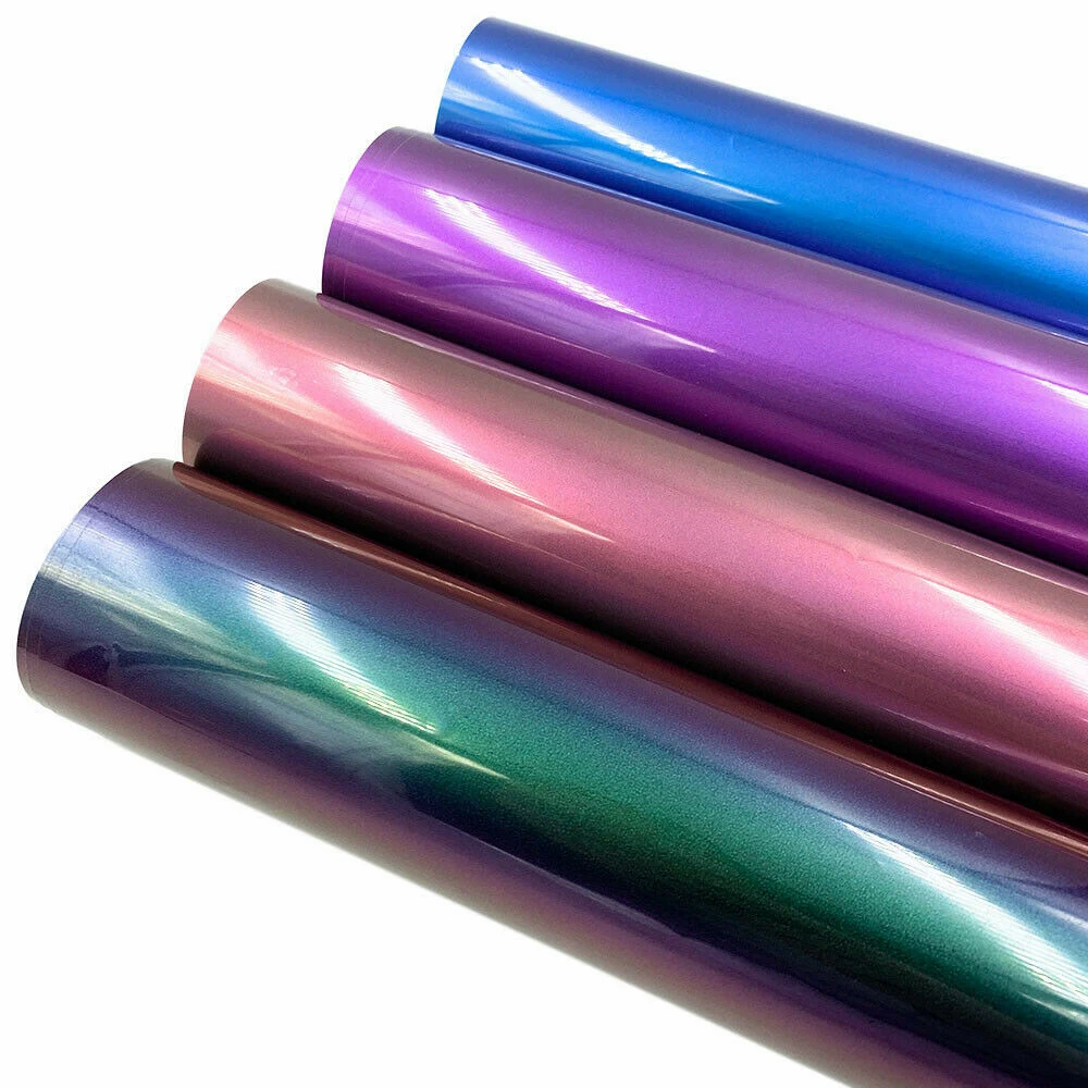 Хамелеон теплопередача винил градиент изменение цвета наклейка на футболке