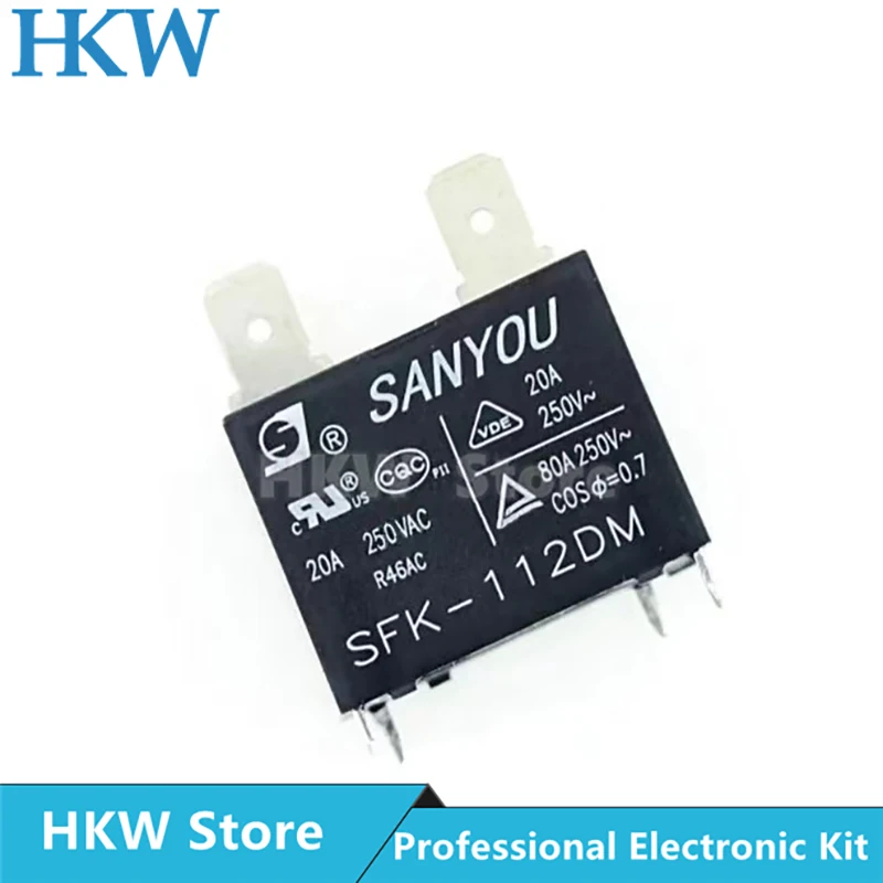 Бесплатная доставка 10 шт./лот реле SANYOU SFK-112DM SFK 112DM 12V 20A 250VAC 4Pin кондиционера Power relaie