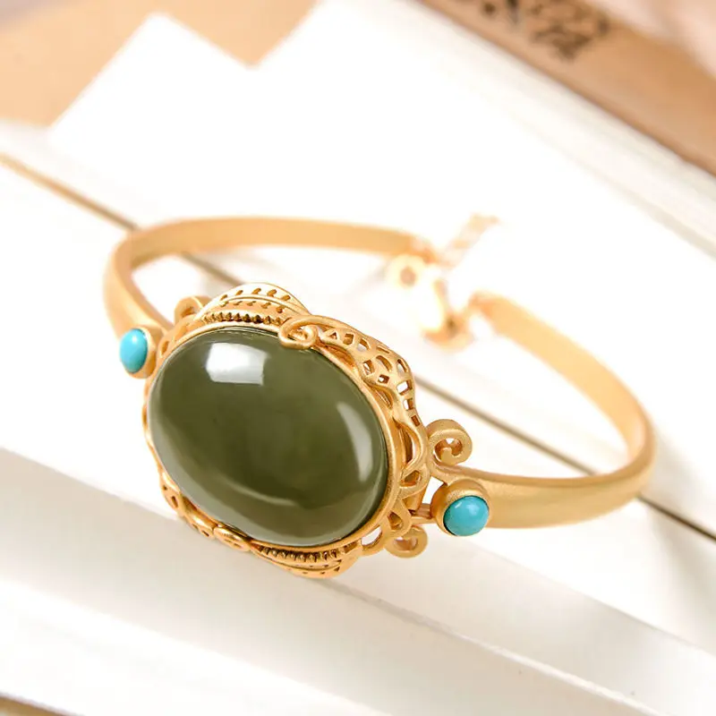 Новый дизайн Стерлинговое Серебро инкрустированный натуральный зеленый