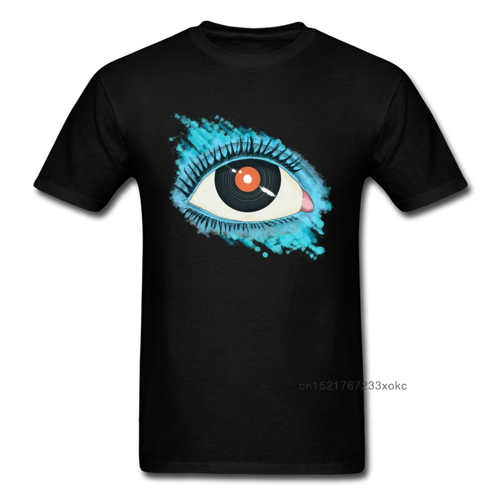 Музыкальное видение глаз иллюстрация виниловая запись ученик Мужская Футболка DJ
