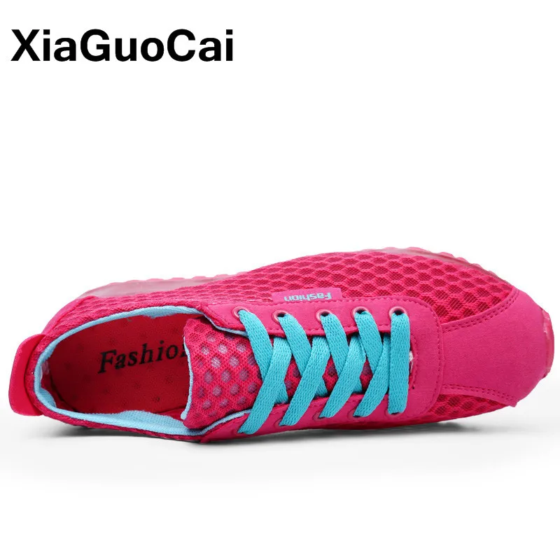 Summer Women Casual Shoes Mesh Female Flats Breathable Lace Up Leisure Cushioning Woman's Sneakers Outdoor 2020 Walking Footwear