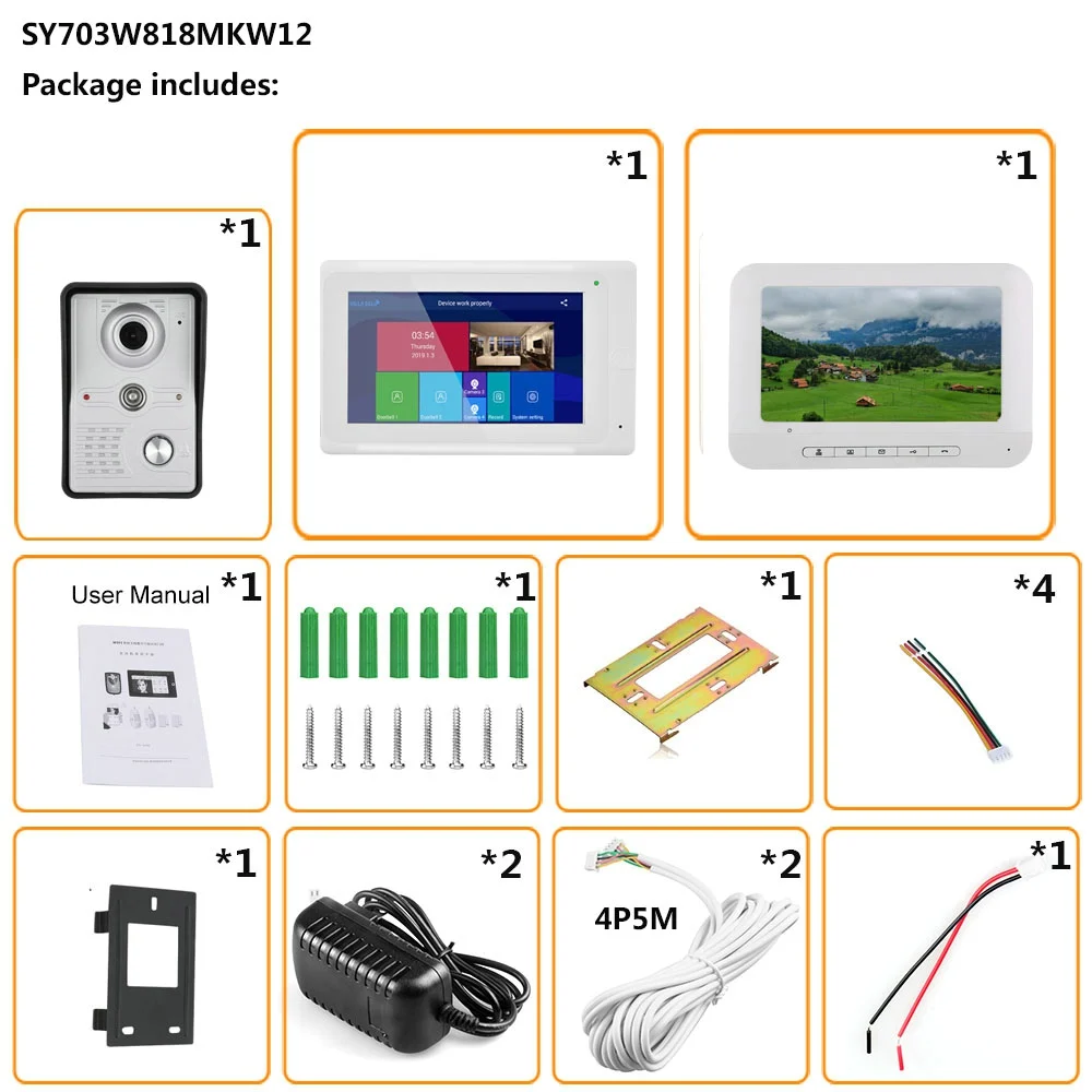 7 &quot2 Мониторы видео дверной звонок Домофон проводной/Беспроводной Wi Fi Системы с