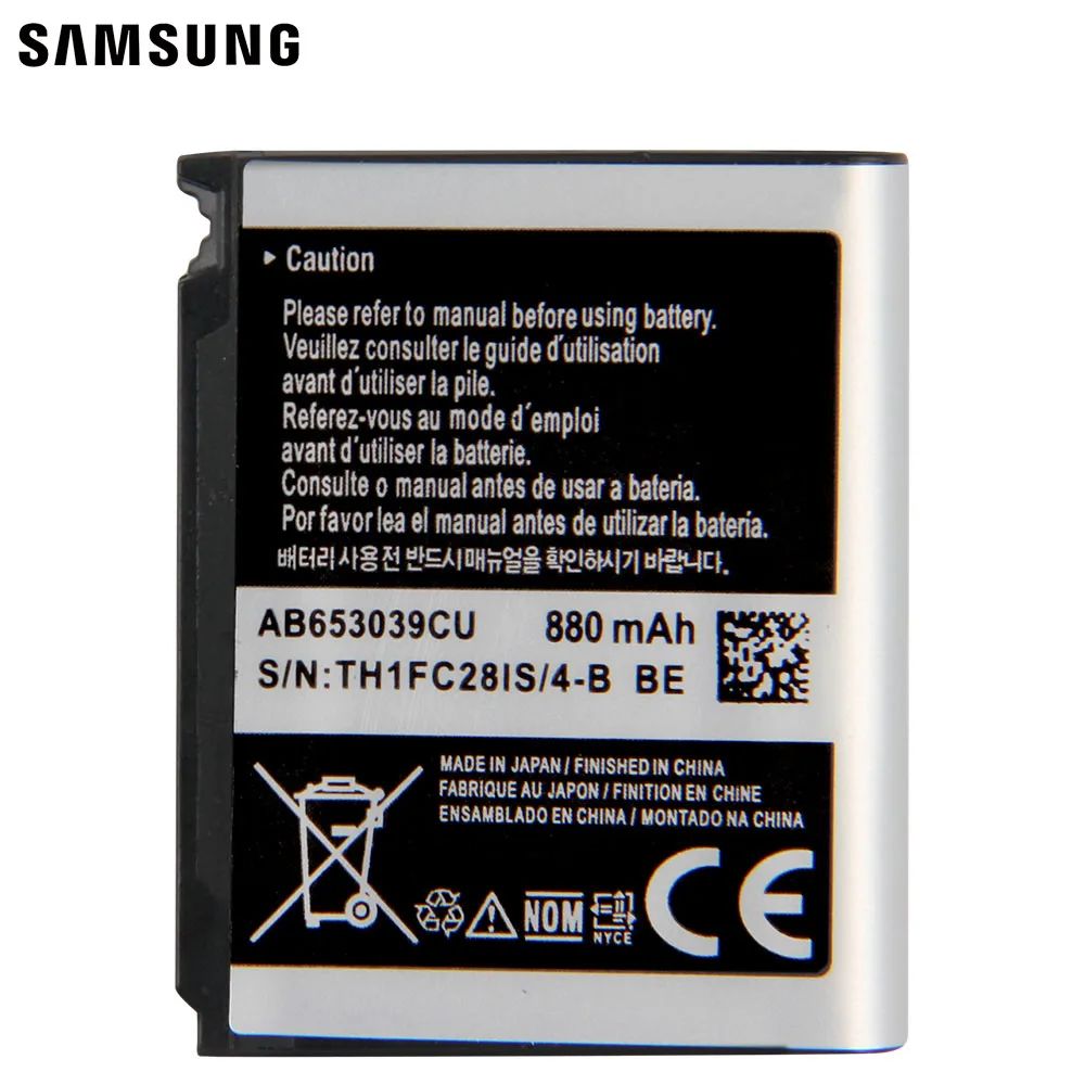Оригинальная сменная батарея Samsung AB653039CE AB653039CU для U900 U800E S7330 F609 E958 AB653039CC