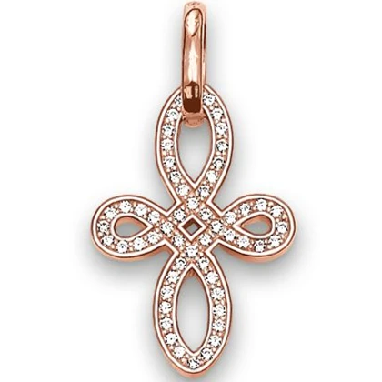 

ThomasPT1460 Hot sale Pendant Love Knot Zirconia Rose Gold Romantic For Women Ts Style GLAM And Necklace Pendant