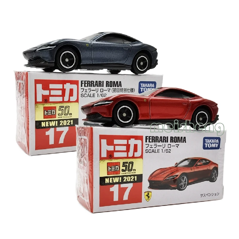 

TAKARA TOMY TOMICA масштаб 1/62 50th 17 Ferrari Roma Красный Серебряный сплав литая металлическая Модель автомобиля игрушки в подарок коллекционные украшения