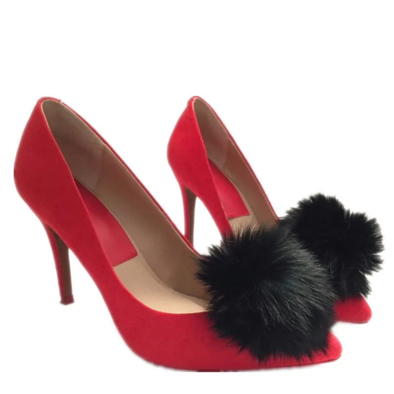 Пара зажимов для обуви с помпоном из натурального Лисьего меха шапки аксессуары