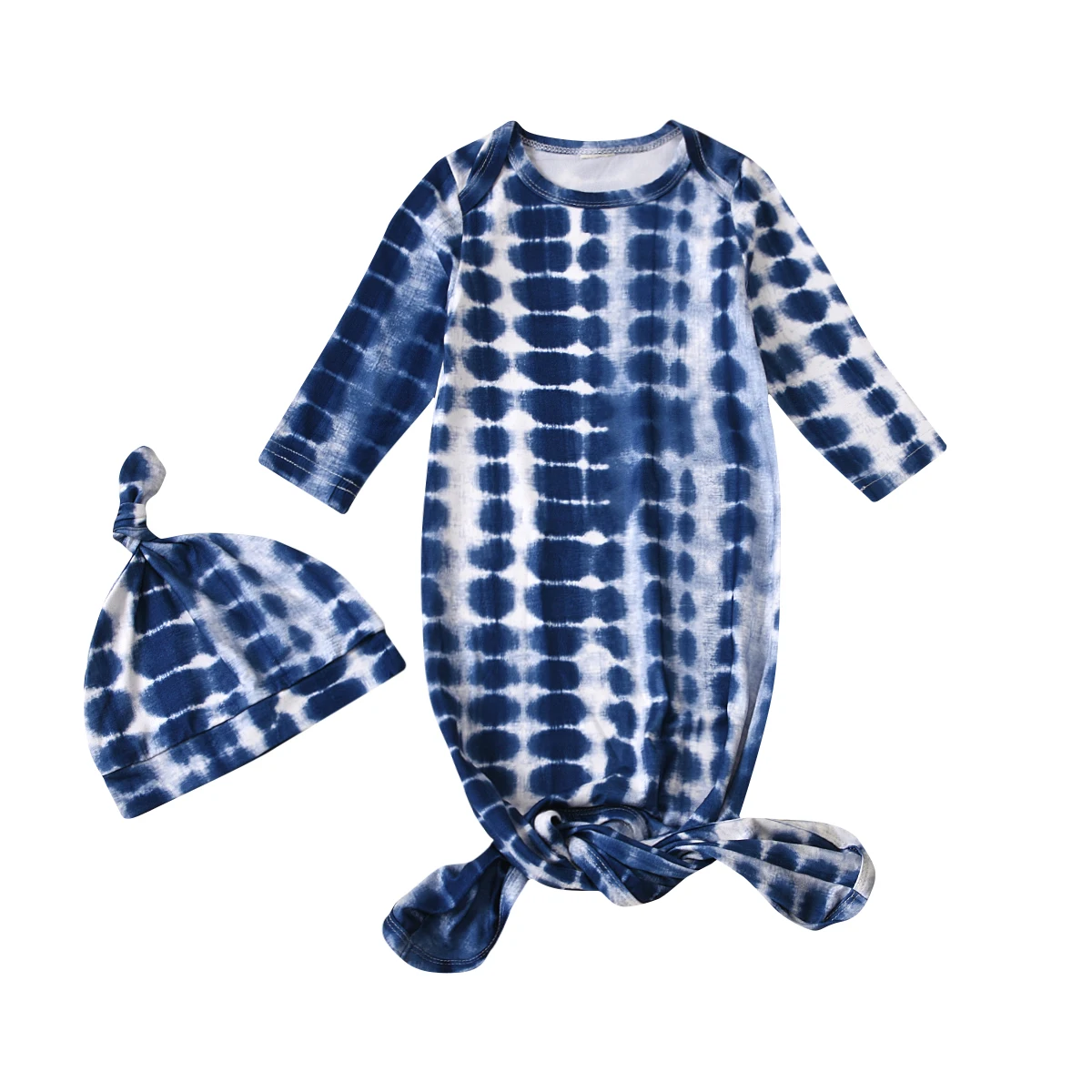 

2 Pcs Babys Sleeping Bag Set Floral Printing Round-Collar Long Sleeve One-Piece Sack + Cute Hat for Newborn infant 0-6 Months