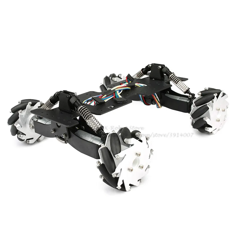 4WD Mecanum колесо робот шасси автомобиля DC мотор 12CPR 360CPR с амортизирующим шасси всенаправленное движение ROS плоский