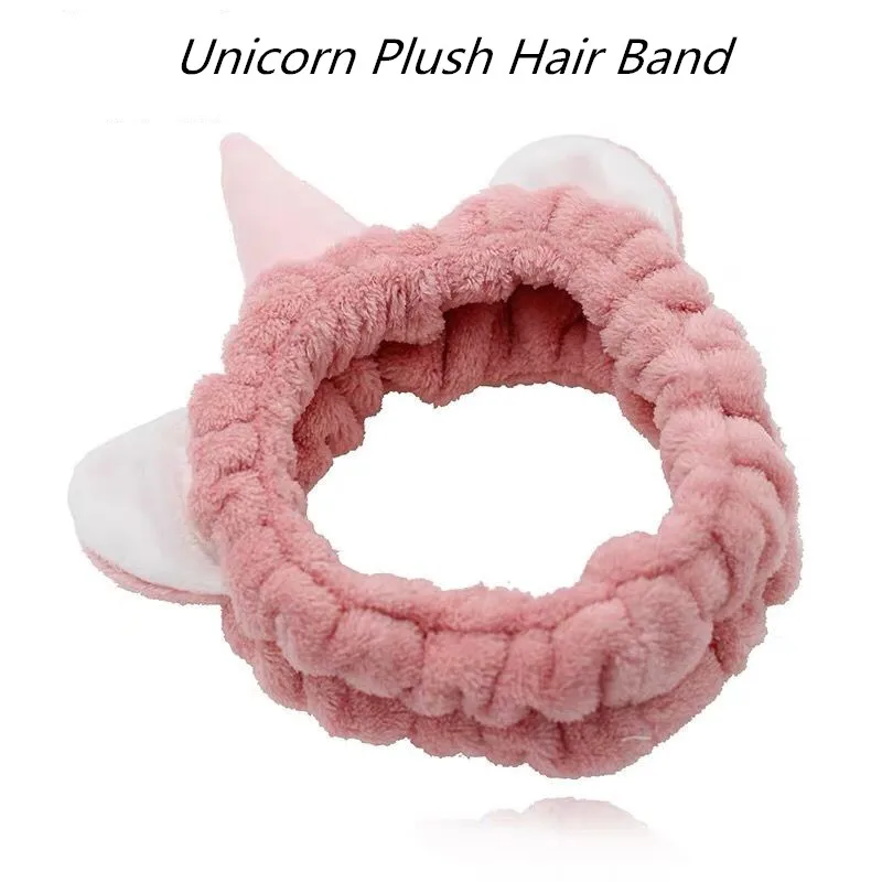 Кавайная плюшевая повязка для волос с единорогом женщин и девочек на голову