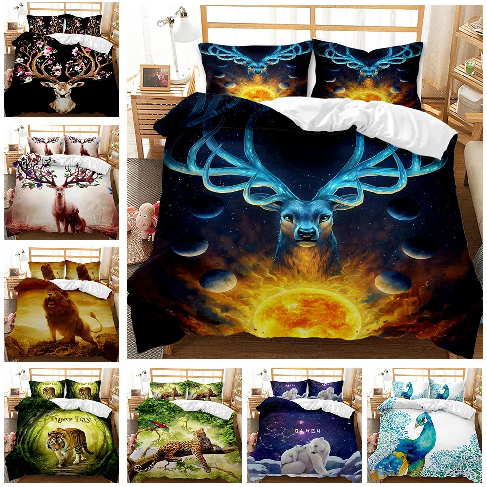 

Комплект постельного белья из мягкой микрофибры с 3D-принтом животных, медведя, панды