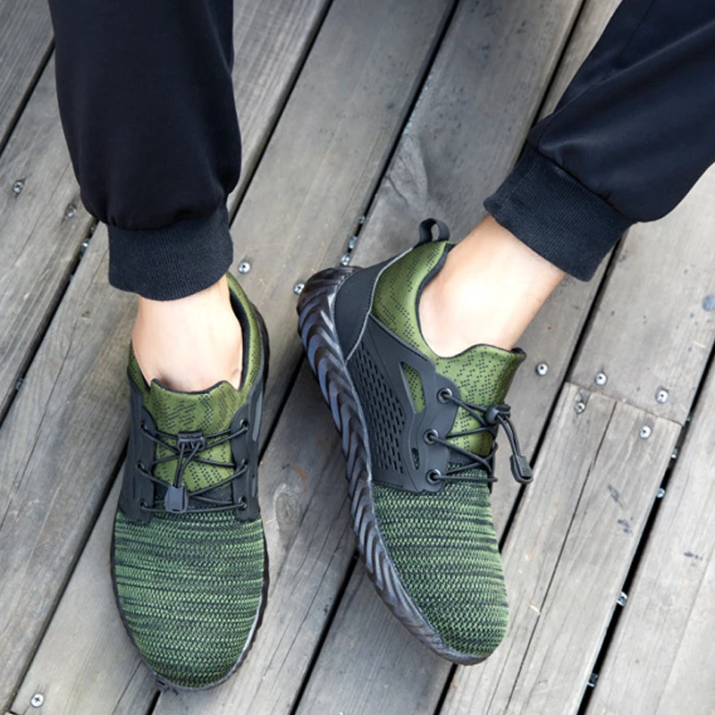 Осенняя Рабочая обувь кроссовки защитные ботинки для мужчин со стальным носком