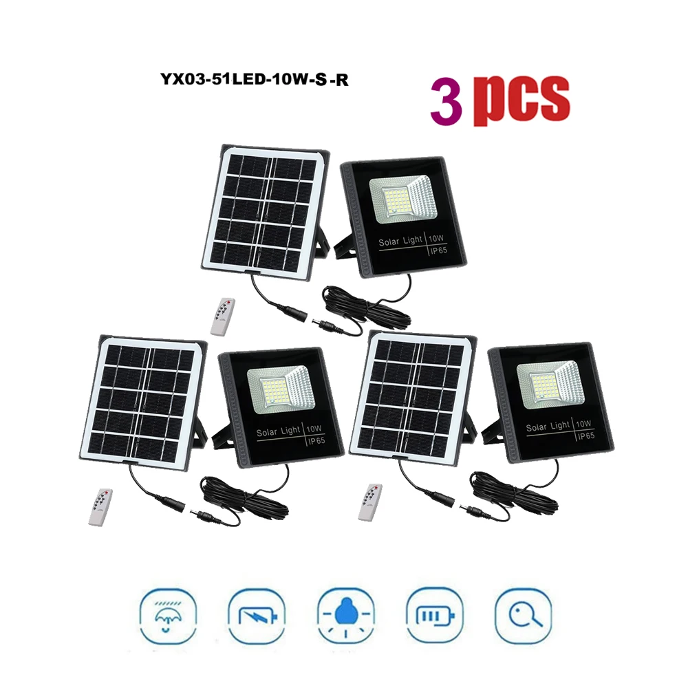 

3pcs 51leds Solar Power Lamp smart on at night Solar Garden Lights Outdoor Waterproof Energy Saving Wall Yard Lamps seperable pa