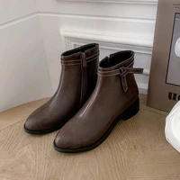 fxycmmcq single shoe of style of vogue of style of street of new style winter contracted heel round head woman short boot 20 65