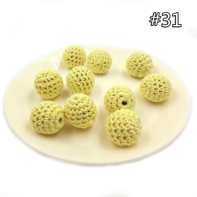 wood teether 31 5 шт. детский прорезыватель, вязаные крючком бусины, 16 мм, деревянный прорезыватель, подвесная детская коляска, аксессуары для детской коляски, зажим для пустышки, деревянная кукла младенца - Цвет: wood teether 31