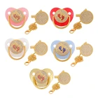 Набор игрушек для прорезывания зубов для мальчиков и девочек, с цветным рисунком ног, с алмазной соской и цепочкой для пустышки