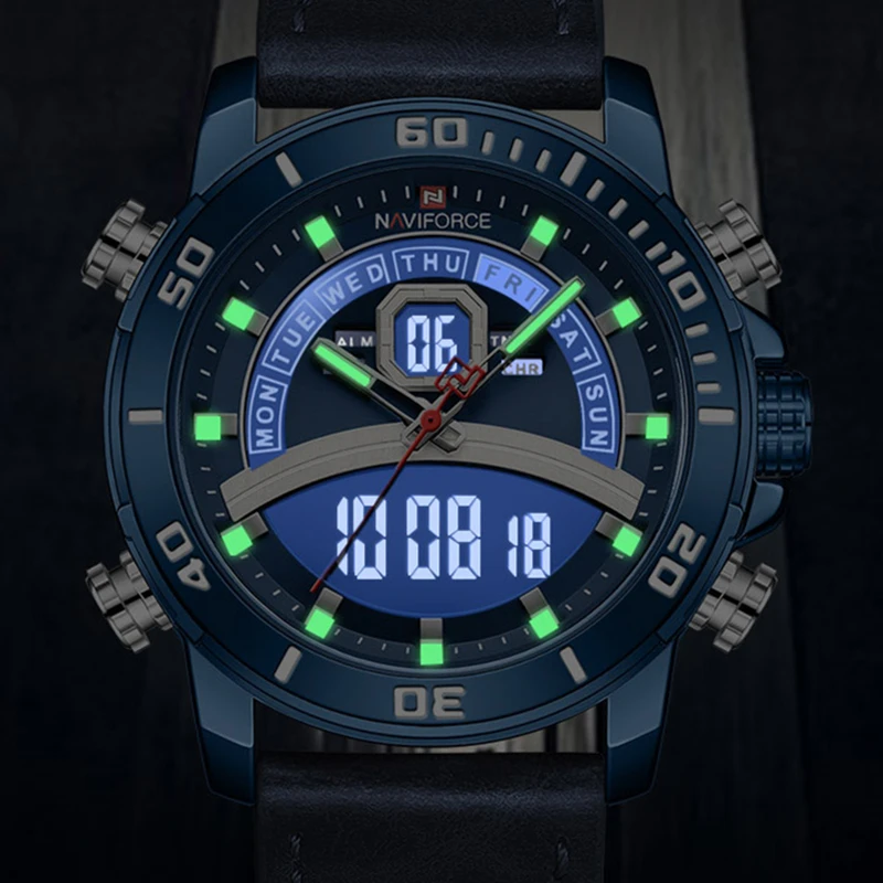 Часы мужские Кварцевые водонепроницаемые с хронографом и отображением