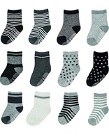 12pairslot cotton baby socks rubber slip resistant floor small kids suit 1 3years