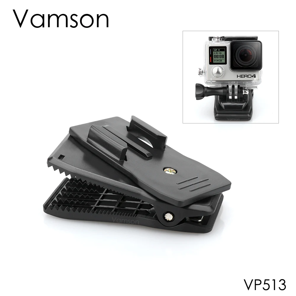Vamson 360 Rotary Detachable Back Clip for GoPro Hero 10 9 8 7 6 Yi 4K SJCAM SJ4000 Sports Camera Accessories VP513 - купить по
