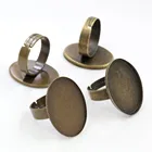 18x25 мм 10 шт. античное бронзовое покрытие 2 стиля латунные овальные регулируемые настройки кольца пустаяоснова, подходит 18x25 мм стеклянные кабошоны