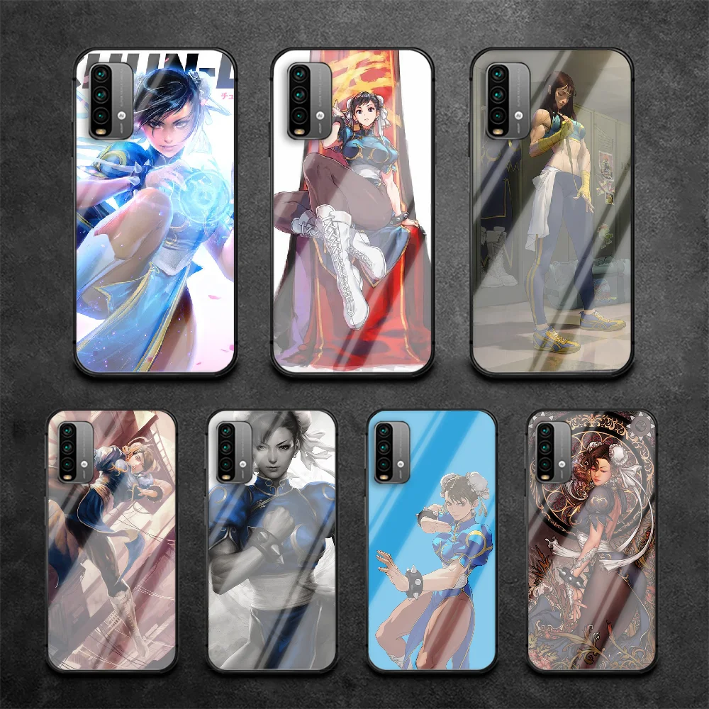 

Fighting Girl Phone Tempered Glass Case Cover For Xiaomi Redmi Note 7 8 9 A S T K30 Pro Ultra Funda Hot Back Coque Phone
