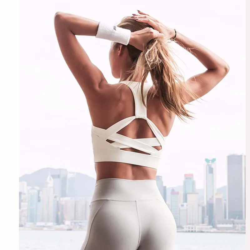 

Ladies Push-up Sports Bra Gym Fitness Running Yoga Tops Sports Vest Hollow Sportswear Shockproof Underwear Weight Loss Accessory