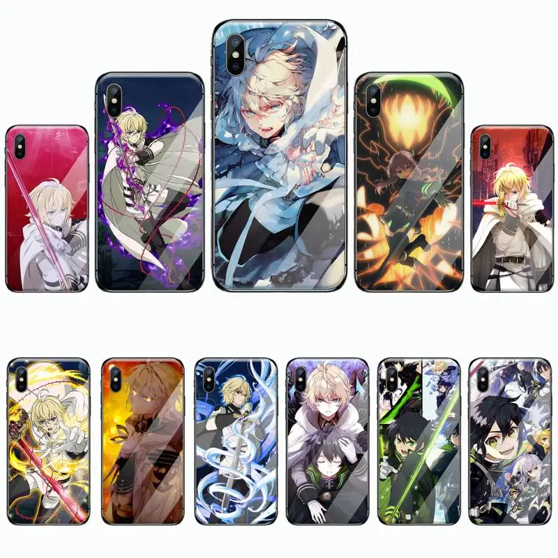 

Owari no seraph mikaela anime Phone Case Tempered glass For iphone 6 7 8 plus X XS XR 11 12 13 PRO MAX mini