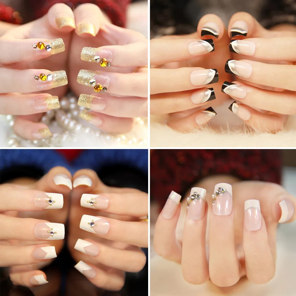 Wholesale 100/500pcs Nails Half French False Nail Art Tips Acrylic UV Gel Manicure Tip M3 | Красота и здоровье