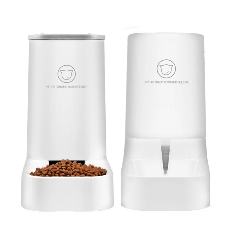 

Automatic Pet Feeder Cat Food Dispenser Dog Water Bottle Feeding Bowls For Cats Space Saving Food Storage Container Auto Feeder