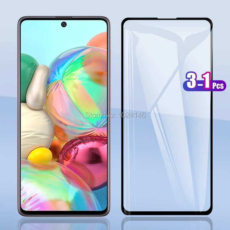 3 шт. для Samsung Galaxy A51 A515 A71 A715 полное покрытие закаленное стекло Защита экрана