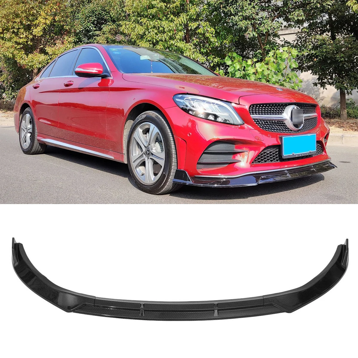

Комплект из 3 предметов, черный переднего бампера для губ нижней части разветвитель спойлер отделка дефлектор для Mercedes Benz W205 C Class Спорт 2019-2020...