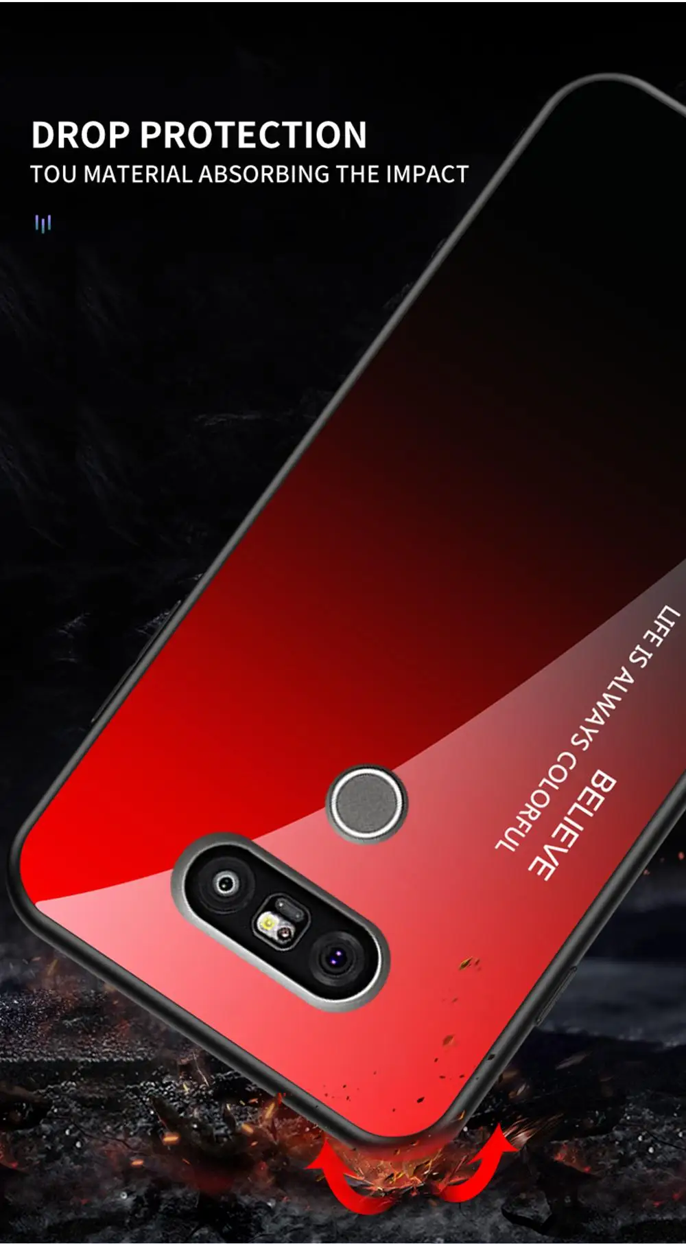 Чехол для телефона LG G8 G7 G6 G5 закаленное стекло противоударный чехол для LG G5 G6 G7 G8 градиентный цвет глянцевое стекло защитный чехол