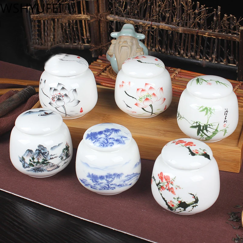 1 шт из белого фарфора для хранения чая маленькая чайная банка коробка