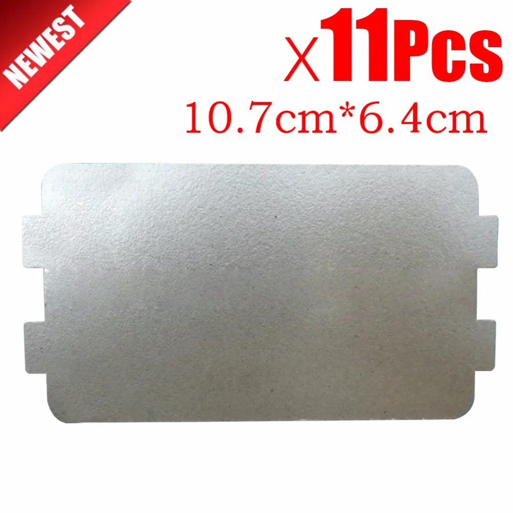 

11pcs 10.7cm*6.4cm Spare parts thickening mica Plates microwave ovens sheets for Galanz Midea Panasonic LG etc. magnetron cap