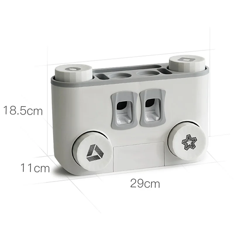 

Automatic Toothpaste Dispenser Wall Mount Dust-proof Toothbrush Holder Wall Mount Storage Rack Bathroom Accessories Set Squeezer