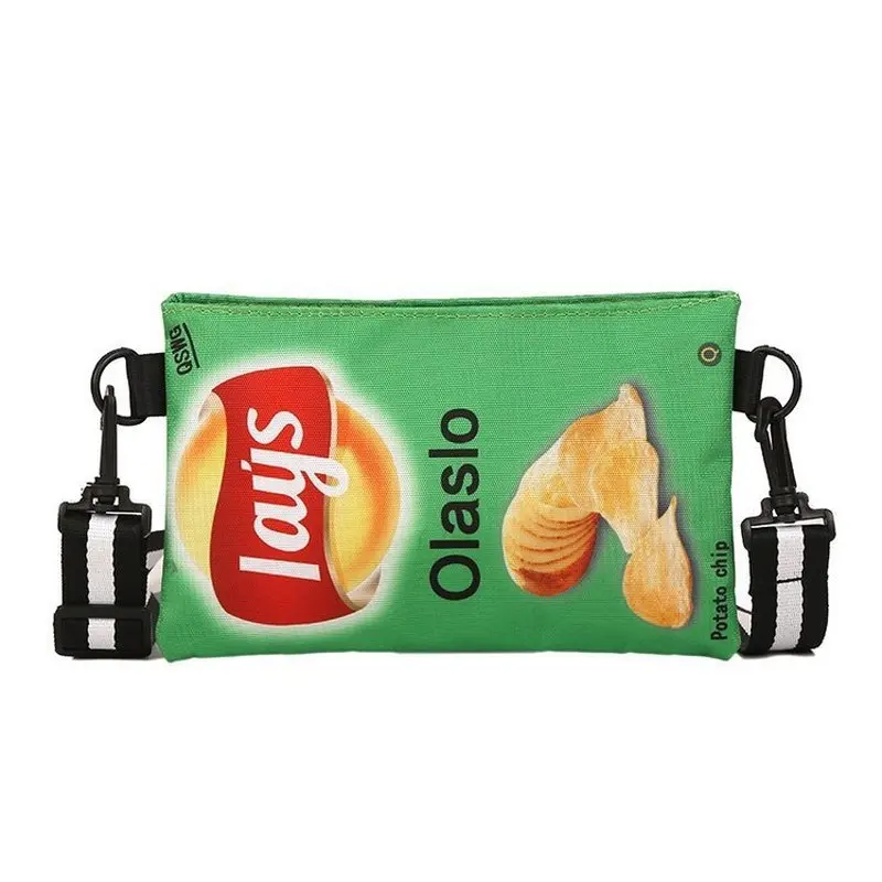 

Funny Potato Chips Women Crossbody Handbag 2020 Fashion Canvas Shoulder Bag Mini Cartoon Printing Girl Envelope Bags Female Bag