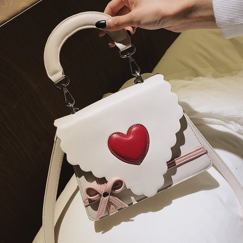 

Sweet Cute Girl Handbags 2021 Fashion Women's Designer Handbag High Quality PU Leather Women bag Bow Tote Shoulder Messenger Bag