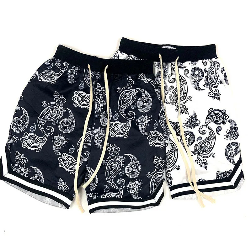 2021 Harajuku Streetwear Shorts men Bandana Pattern Fashion Summer Shorts Hip Hop Casual Bottoms Elastic Wais man Casual pants