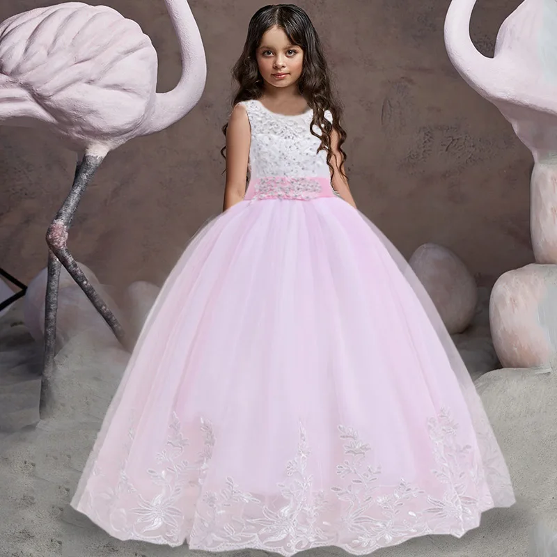 

Летнее Длинное платье подружки невесты для девочек, элегантная детская одежда, детское свадебное официальное праздничное платье принцессы на 10, 12 лет, платья