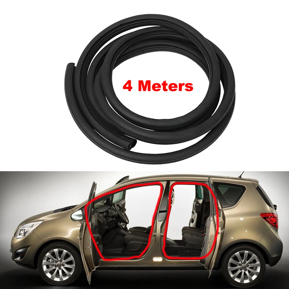 

Universal Fit 4 Meters Rubber Car Door Seal Weatherstrip EPDM Steel Belt Weatherstripping Soundproof Waterproof Car Accessories