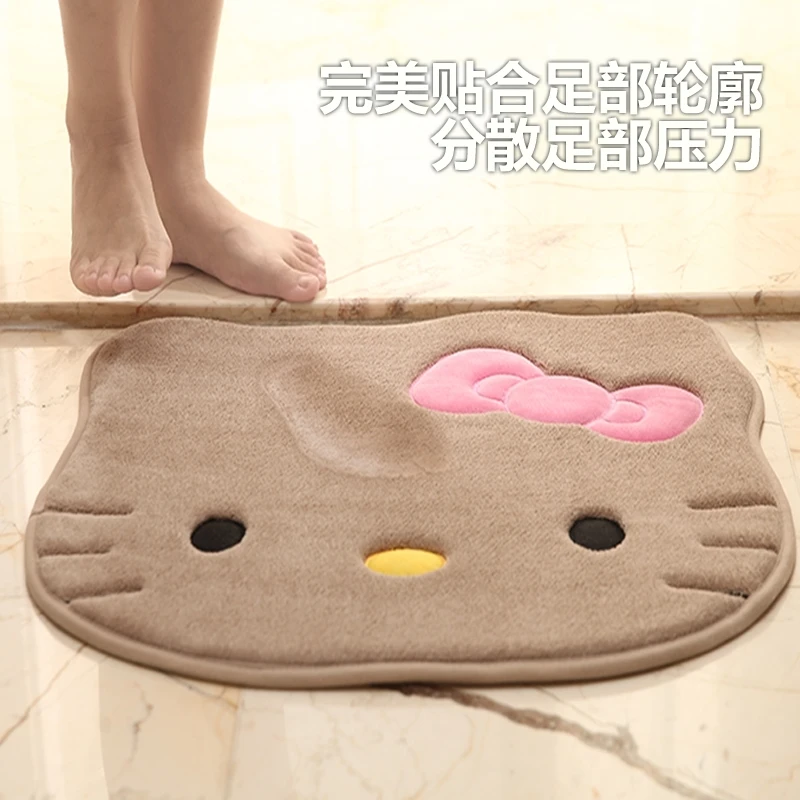 hello kitty cute cartoon creative toilet entrance toilet floor mat absorbent bathroom non slip floor mat free global shipping