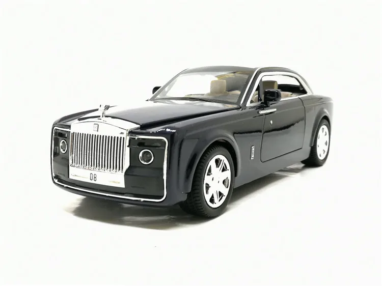 Высокая модель автомобиля из 1:24 сплава Rolls-Royce shadow, металлическая модель со звуком и светильник, игрушки для детей, подарки