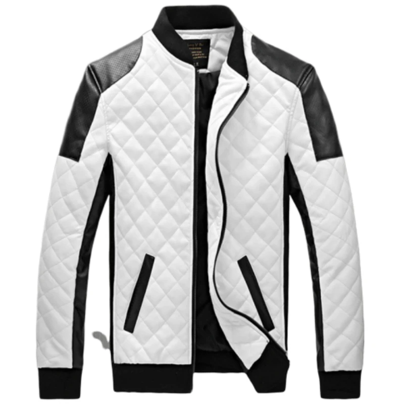 Мужская кожаная куртка повседневная классическая мотоциклетная с бархатным