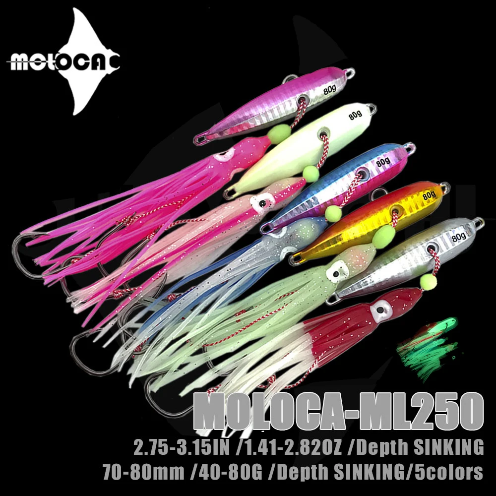 Inchiku Rubber Jig Fishing Lure Weights 40-80g Metal Isca Artificial Glow In The Dark Bait Squid Hook Bass Pesca Accesorios Mar