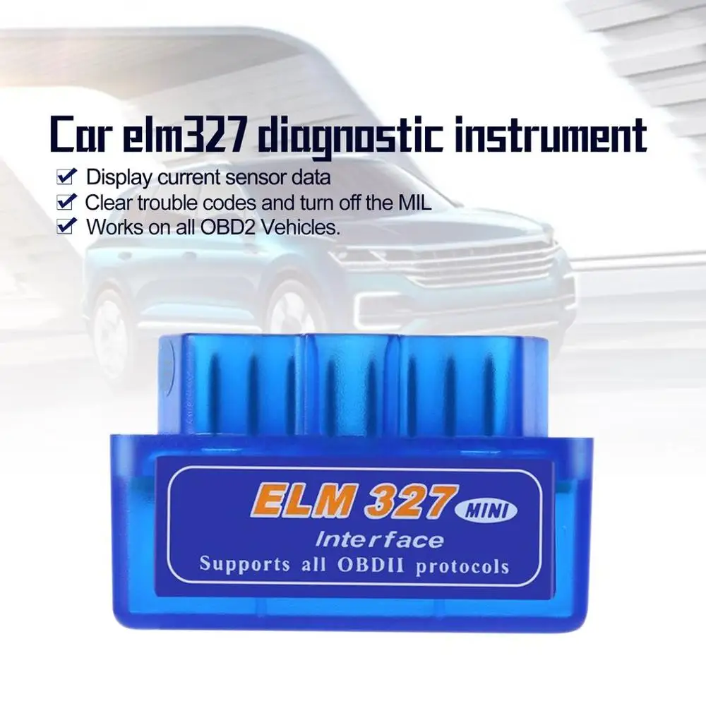 Инновационный мини портативный ELM327 V2.1 OBD2 II Bluetooth диагностический авто интерфейс сканер Синий Премиум ABS диагностический инструмент