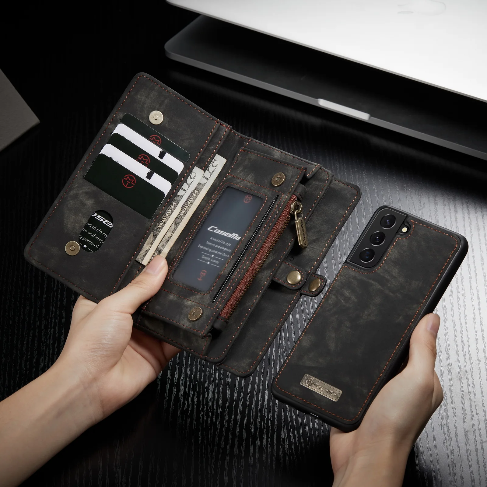 Для Samsung S8 S9 S10 S20 S21 Note10 Plus Note20 съемный кошелек с откидной крышкой в стиле ретро