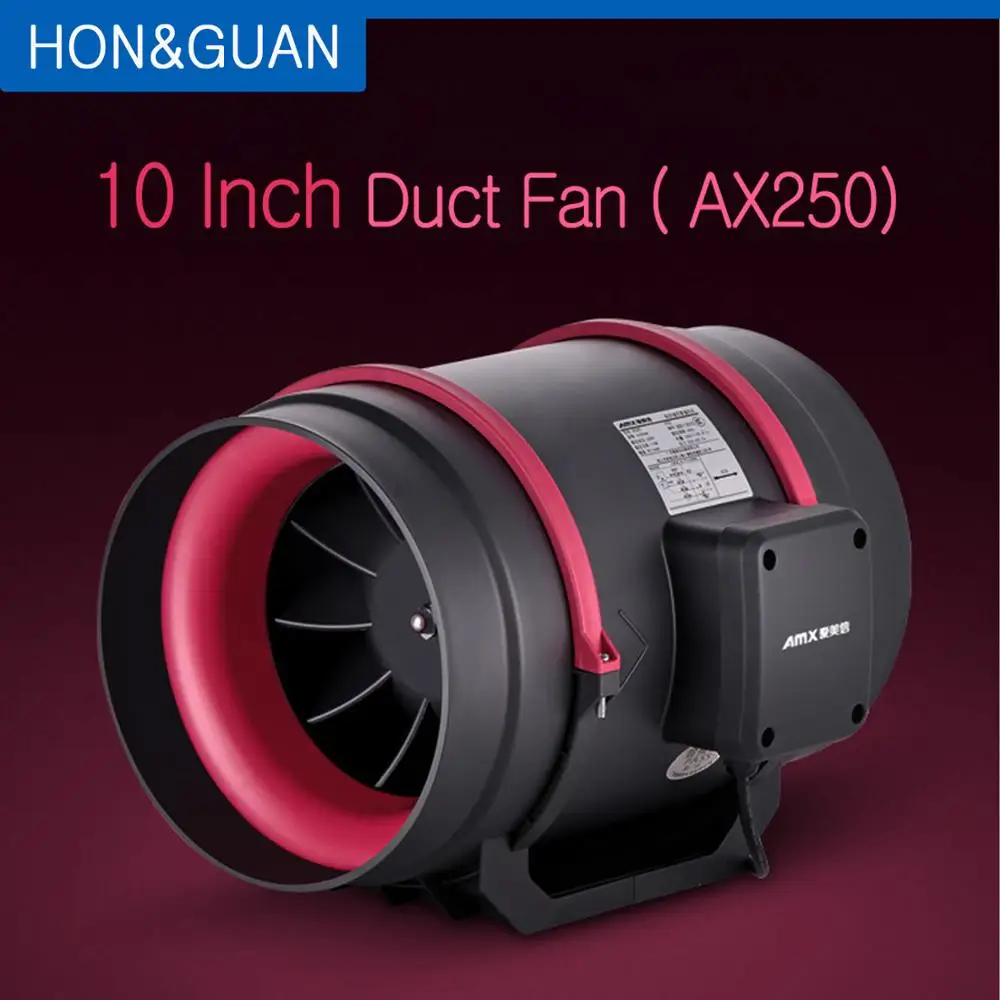 

Бесшумный воздуходувной вентилятор 10 дюймов, Вытяжная система, гидропонный вентилятор для дома, ванной, тент для выращивания, вентиляторы ...